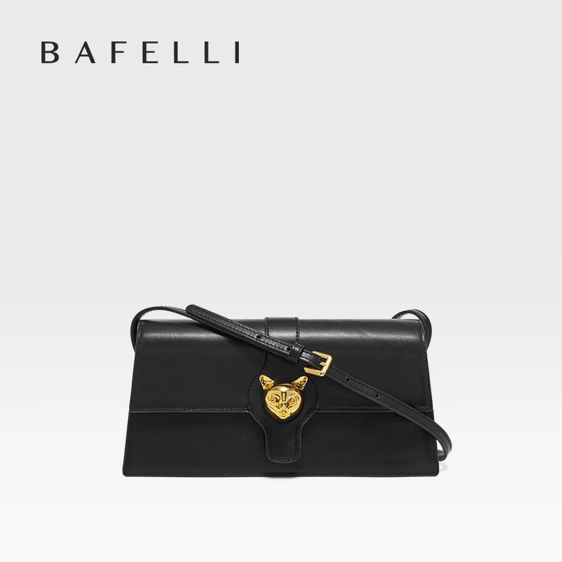 BAFELLI 2023 NEW WOMEN'S LUXURY BAGS NAMELESS CAT SERIES BRAND FASHION HANDBAG LEATHER CLUTCH STYLISH EVENING CASUAL PURSE (MLPS-02)