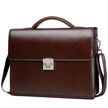 New Male Password Lock Briefcase Diagonal Package PU Leather Laptop Business Bag Men Shoulder Messenger Luxury Handbags Maleta (MLBR-01)