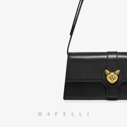 BAFELLI 2023 NEW WOMEN'S LUXURY BAGS NAMELESS CAT SERIES BRAND FASHION HANDBAG LEATHER CLUTCH STYLISH EVENING CASUAL PURSE (MLPS-02)