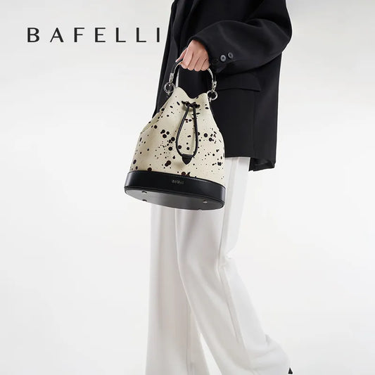 Baveli 2023 New Women Handbag Luxury Brand Design Spring Sumer Style Chain Leather Bucket Bags Original Trend Purse (MLBK-05)